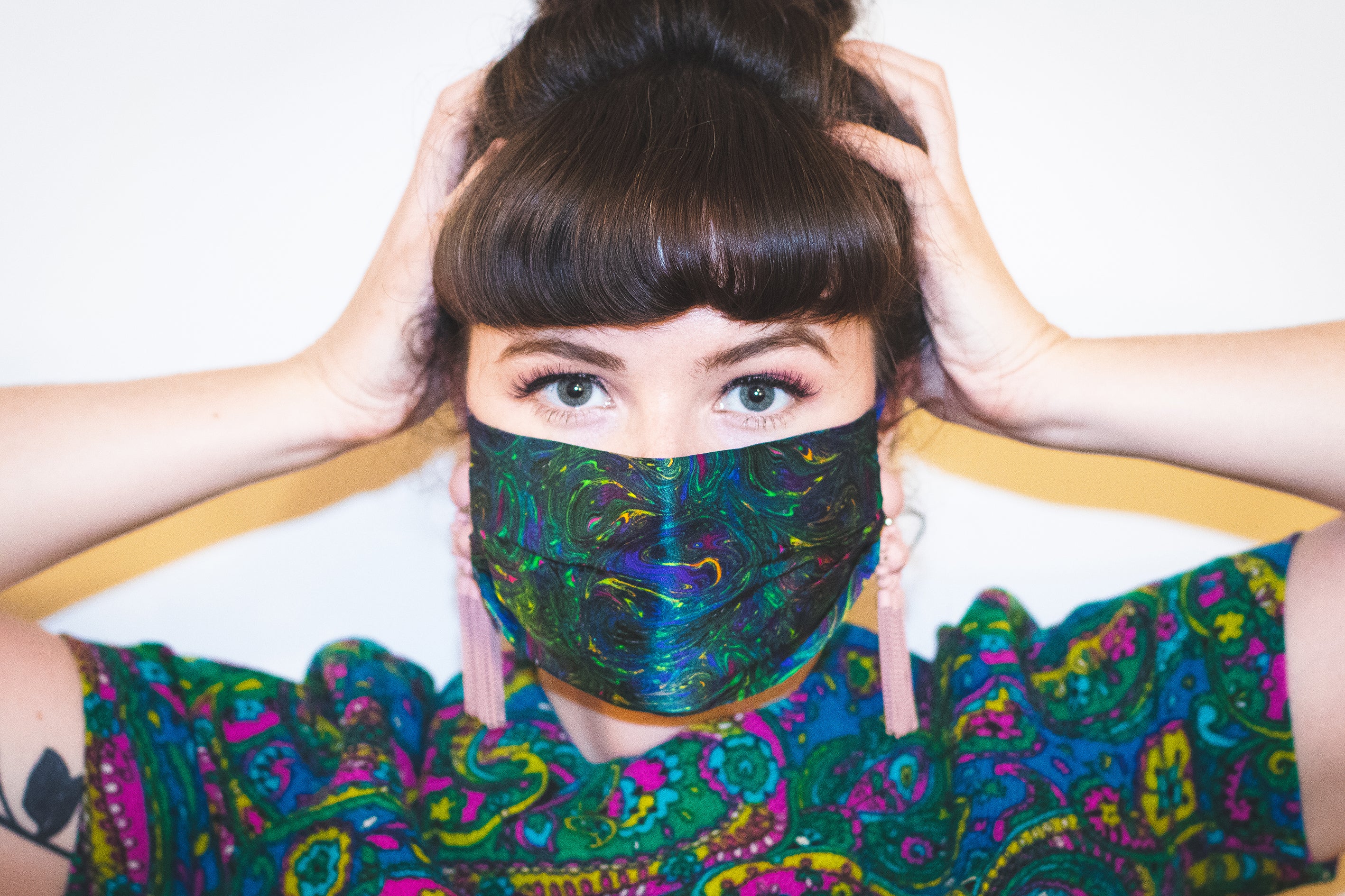 EARTH BLUES Silk Face Mask